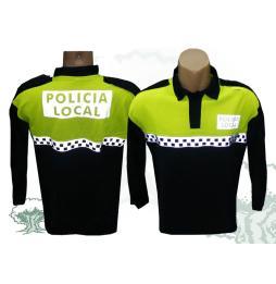 POLO POLICÍA LOCAL BICOLOR MANGA LARGA DAMERO EN PECHO